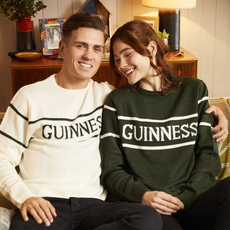 Official Guinness Unisex Colour Knit Sweater- Cream